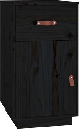 vidaXL - Bureaukastje - 40x50x75 - cm - massief - grenenhout - zwart