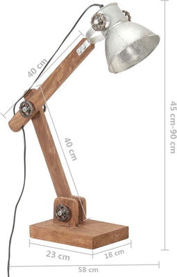 vidaXL Bureaulamp industrieel rond E27 58x18x90 cm zilverkleurig