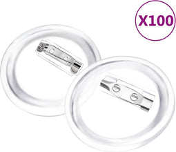 vidaXL - Buttons - met - spelden - 100 - st - 37 - mm - acryl