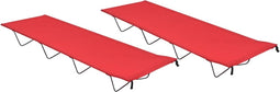 vidaXL - Campingbedden - 2 - st - 180x60x19 - cm - oxford - stof - en - staal - rood