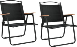 vidaXL - Campingstoelen - 2 - st - 54x55x78 - cm - oxford - stof - zwart