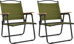 vidaXL - Campingstoelen - 2 - st - 54x55x78 - cm - oxford - stof - groen