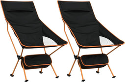 vidaXL - Campingstoelen - 2 - st - inklapbaar - oxford - stof - en - aluminium - zwart
