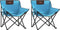 vidaXL - Campingstoelen - 2 - st - met - vakje - inklapbaar - felblauw