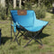 vidaXL - Campingstoelen - 2 - st - met - vakje - inklapbaar - felblauw