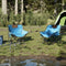 vidaXL - Campingstoelen - 2 - st - met - vakje - inklapbaar - felblauw