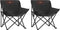vidaXL - Campingstoelen - 2 - st - met - vakje - inklapbaar - zwart