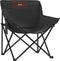 vidaXL - Campingstoelen - 2 - st - met - vakje - inklapbaar - zwart