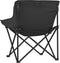 vidaXL - Campingstoelen - 2 - st - met - vakje - inklapbaar - zwart