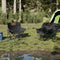 vidaXL - Campingstoelen - 2 - st - met - vakje - inklapbaar - zwart
