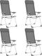 vidaXL - Campingstoelen - 4 - st - inklapbaar - aluminium - grijs