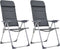 vidaXL - Campingstoelen - 58x69x111 - cm - aluminium - grijs - 2 - st
