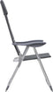 vidaXL - Campingstoelen - 58x69x111 - cm - aluminium - grijs - 2 - st