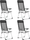 vidaXL - Campingstoelen - inklapbaar - aluminium - zwart - 4 - st