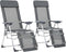 vidaXL - Campingstoelen - met - voetensteun - 2 - st - inklapbaar - textileen - grijs