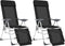 vidaXL - Campingstoelen - met - voetensteun - 2 - st - inklapbaar - textileen - zwart