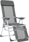 vidaXL - Campingstoelen - met - voetensteun - 2 - st - inklapbaar - textileen - grijs