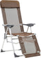 vidaXL - Campingstoelen - met - voetensteun - 2 - st - inklapbaar - textileen - bruin
