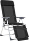 vidaXL - Campingstoelen - met - voetensteun - 2 - st - inklapbaar - textileen - zwart