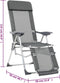 vidaXL - Campingstoelen - met - voetensteun - 2 - st - inklapbaar - textileen - grijs
