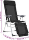 vidaXL - Campingstoelen - met - voetensteun - 2 - st - inklapbaar - textileen - zwart
