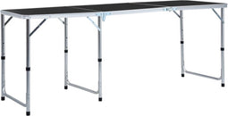 vidaXL - Campingtafel - inklapbaar - 180x60 - cm - aluminium - grijs