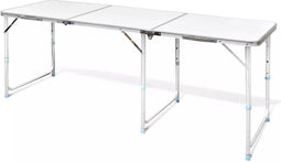 vidaXL - Campingtafel - inklapbaar - en - verstelbaar - in - hoogte - aluminium - 180 - x - 60 - cm