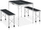 vidaXL - Campingtafel - inklapbaar - met - 2 - banken - aluminium - grijs