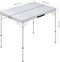vidaXL - Campingtafel - inklapbaar - met - 2 - banken - aluminium - wit