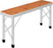 vidaXL - Campingtafel - inklapbaar - met - 2 - banken - aluminium - bruin
