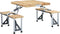 vidaXL - Campingtafel - inklapbaar - met - 4 - zitjes - staal - en - aluminium