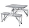 vidaXL - Campingtafel - met - vier - zittingen - inklapbaar - aluminium - grijs