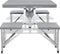 vidaXL - Campingtafel - met - vier - zittingen - inklapbaar - aluminium - grijs