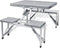 vidaXL - Campingtafel - met - vier - zittingen - inklapbaar - aluminium - grijs