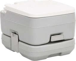 vidaXL - Campingtoilet - draagbaar - 10+10 - L - HDPE - grijs - en - wit