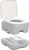 vidaXL - Campingtoilet - draagbaar - 10+10 - L - HDPE - grijs - en - wit