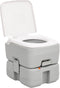 vidaXL - Campingtoilet - draagbaar - 15+10 - L - HDPE - grijs - en - wit
