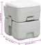 vidaXL - Campingtoilet - draagbaar - 20+10 - L - HDPE - grijs - en - wit