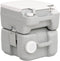 vidaXL - Campingtoilet - draagbaar - 20+10 - L - HDPE - grijs - en - wit