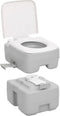 vidaXL - Campingtoilet - draagbaar - 20+10 - L - HDPE - grijs - en - wit