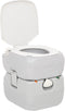 vidaXL - Campingtoilet - draagbaar - 22+12 - L - HDPE - grijs - en - wit