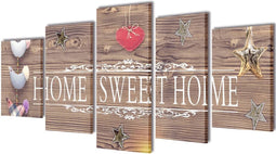vidaXL - Canvas - muurdruk - print - set - home - sweet - home - 100 - x - 50 - cm