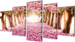 vidaXL - Canvas - muurdruk - print - set - kersenbloesem - 100 - x - 50 - cm