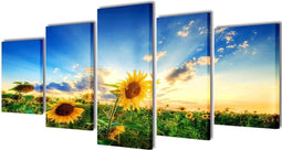 vidaXL - Canvas - muurdruk - print - zonnebloem - 200 - x - 100 - cm