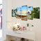 vidaXL - Canvas - muurdruk - set - zandstrand - met - hangmat - 200 - x - 100 - cm