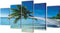 vidaXL - Canvas - muurdruk - set - zandstrand - met - palmboom - 200 - x - 100 - cm