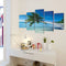 vidaXL - Canvas - muurdruk - set - zandstrand - met - palmboom - 200 - x - 100 - cm