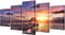 vidaXL - Canvas - muurdruk - set - zandstrand - met - paviljoen - 200 - x - 100 - cm
