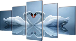 vidaXL - Canvas - muurdruk - set - Zwaan - 200 - x - 100 - cm