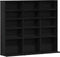 vidaXL - CD-kast - 100,5x23x89,5 - cm - bewerkt - hout - zwart - eikenkleurig